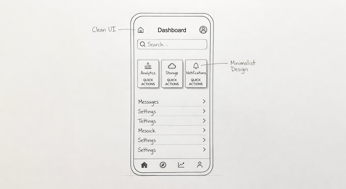 Clean mobile interface design