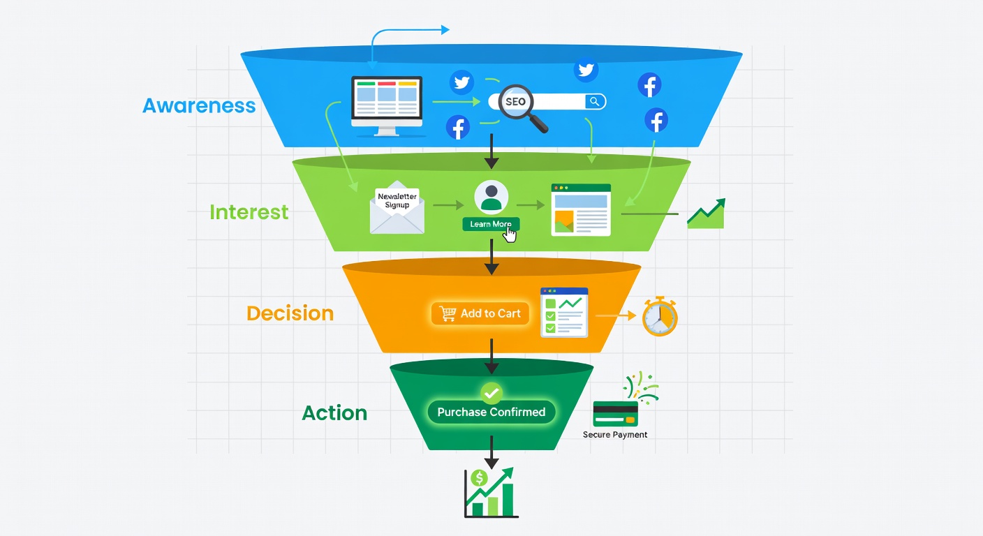 Conversion funnel illustration
