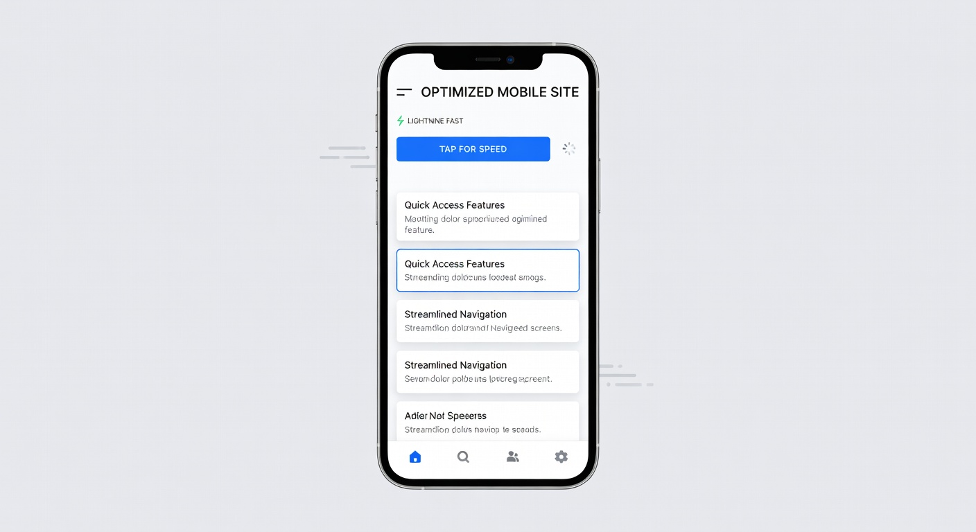 Optimized mobile website layout